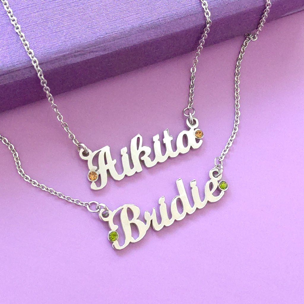 BUY ONE GET ONE Name Necklace (Birthstones Optional) - Deal