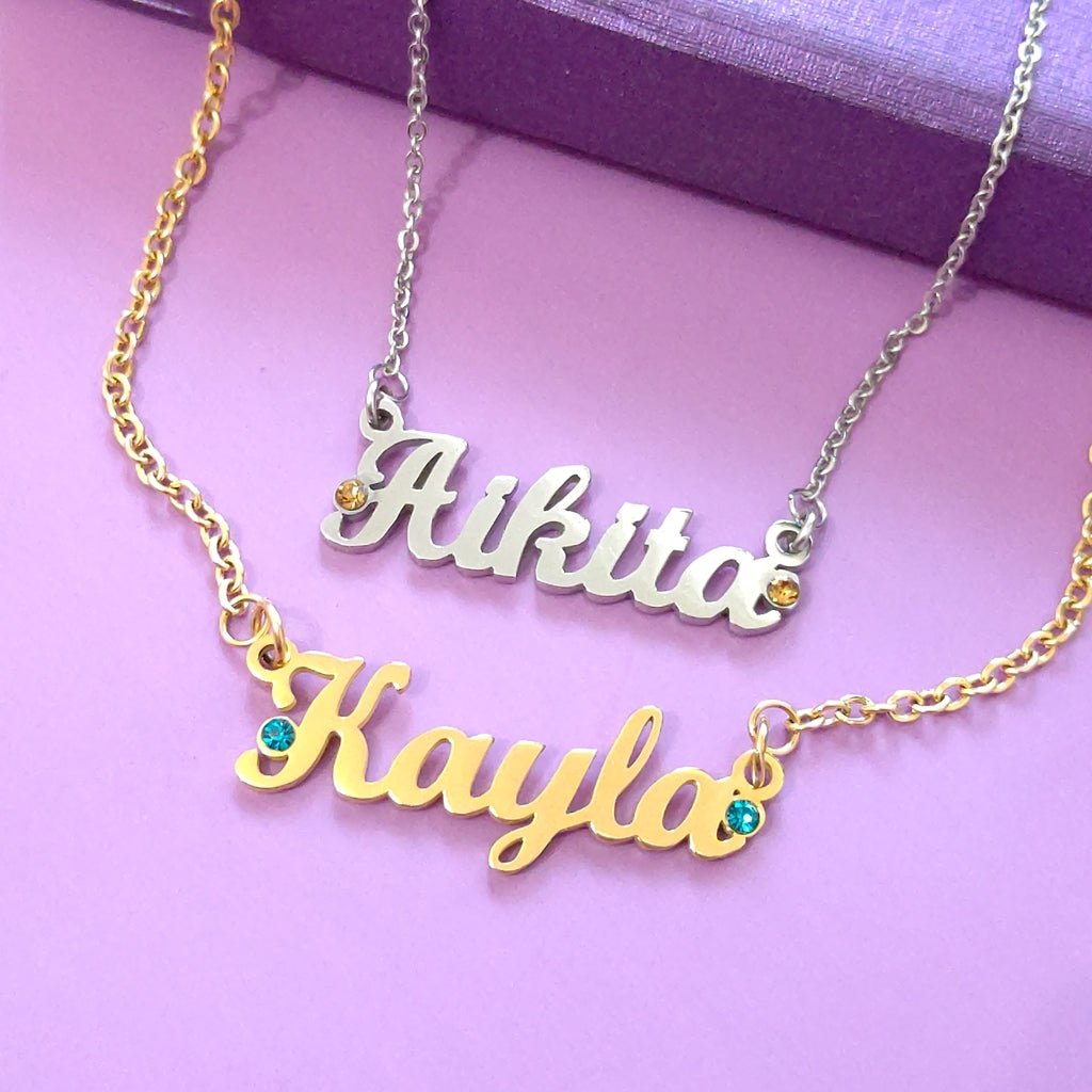 BUY ONE GET ONE Name Necklace (Birthstones Optional) - Deal