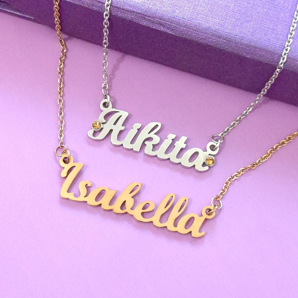 BUY ONE GET ONE Name Necklace (Birthstones Optional) - Deal