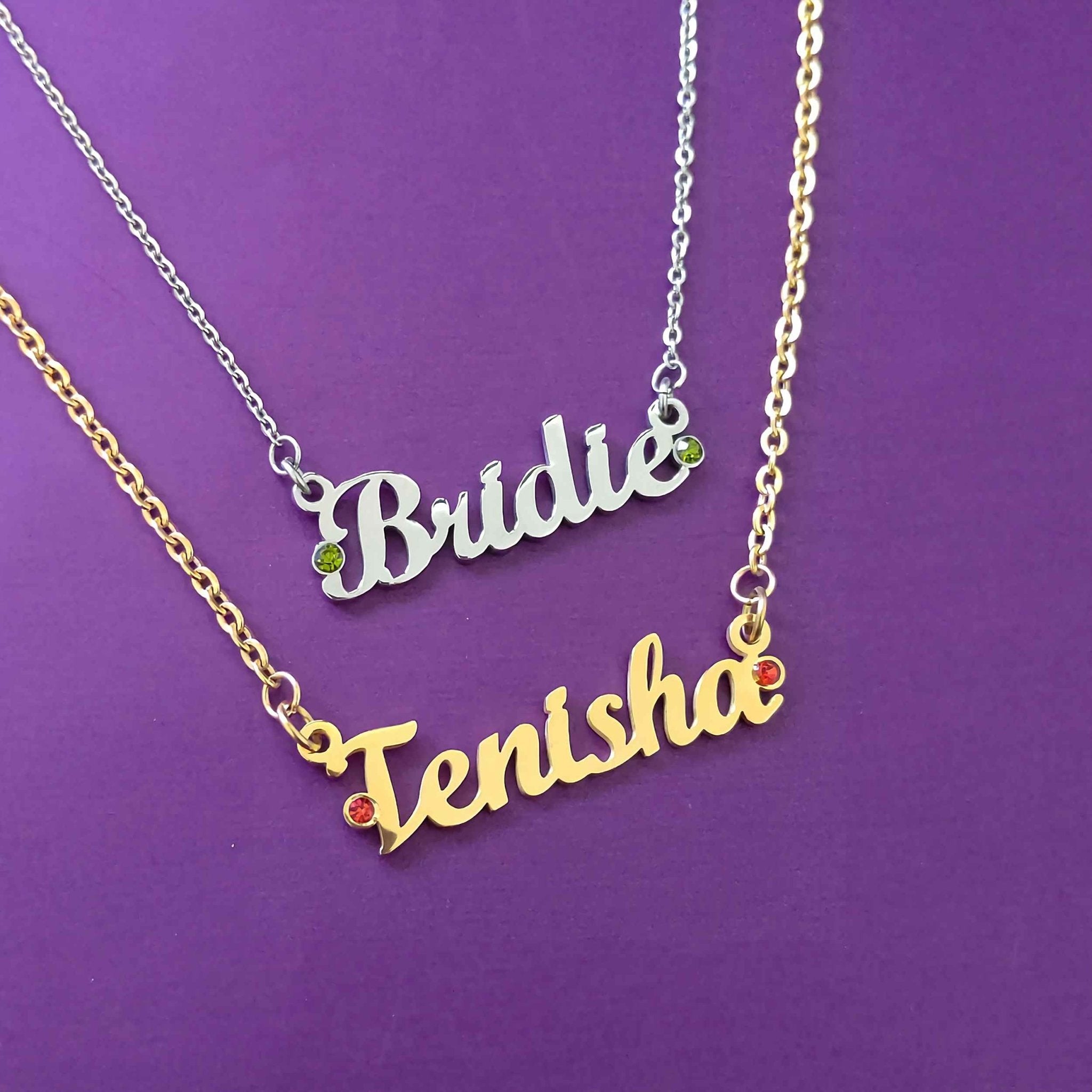 BUY ONE GET ONE Name Necklace (Birthstones Optional) - Deal