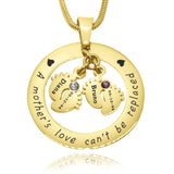 Cant Be Replaced Necklace - Double Feet Birthstones - Mothers Jewellery by Belle Fever