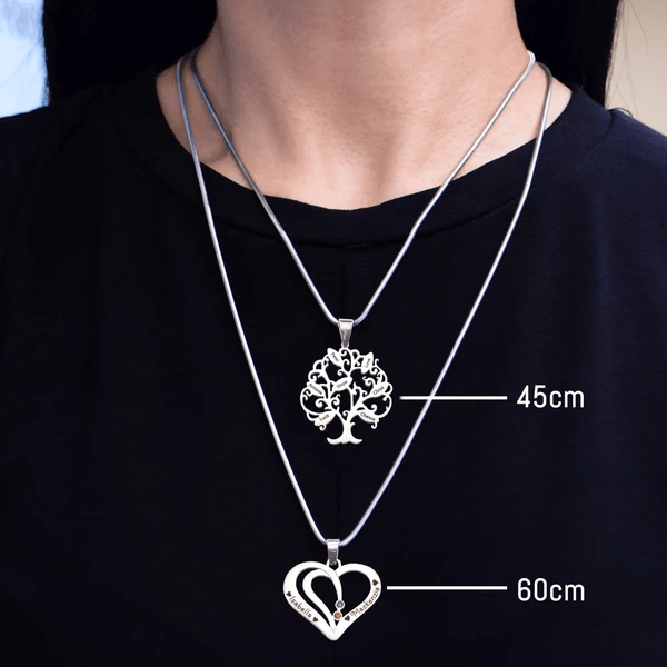 Cant Be Replaced Necklace - Double Feet Birthstones - Mothers Jewellery by Belle Fever