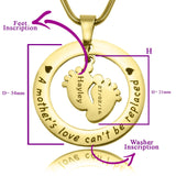 Cant Be Replaced Necklace - Single Feet - Mothers Jewellery by Belle Fever