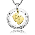 Cant Be Replaced Necklace - Single Feet - Mothers Jewellery by Belle Fever