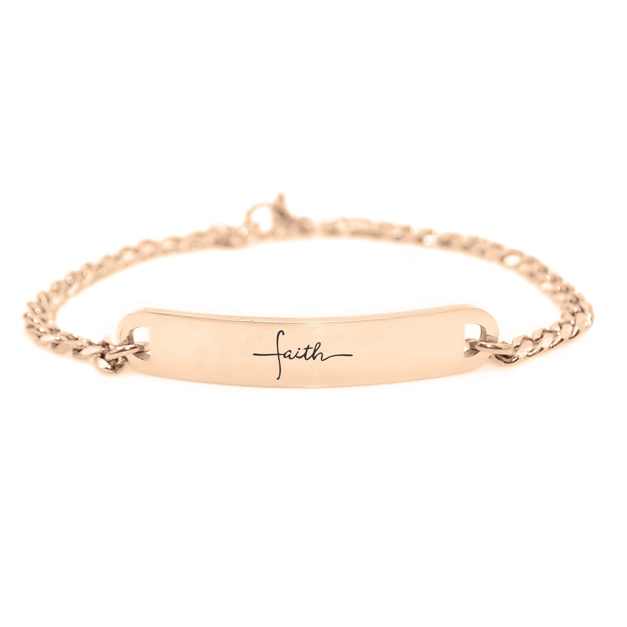 Inspirational Faith Bar Bracelet - Bangles & Bracelets by Belle Fever