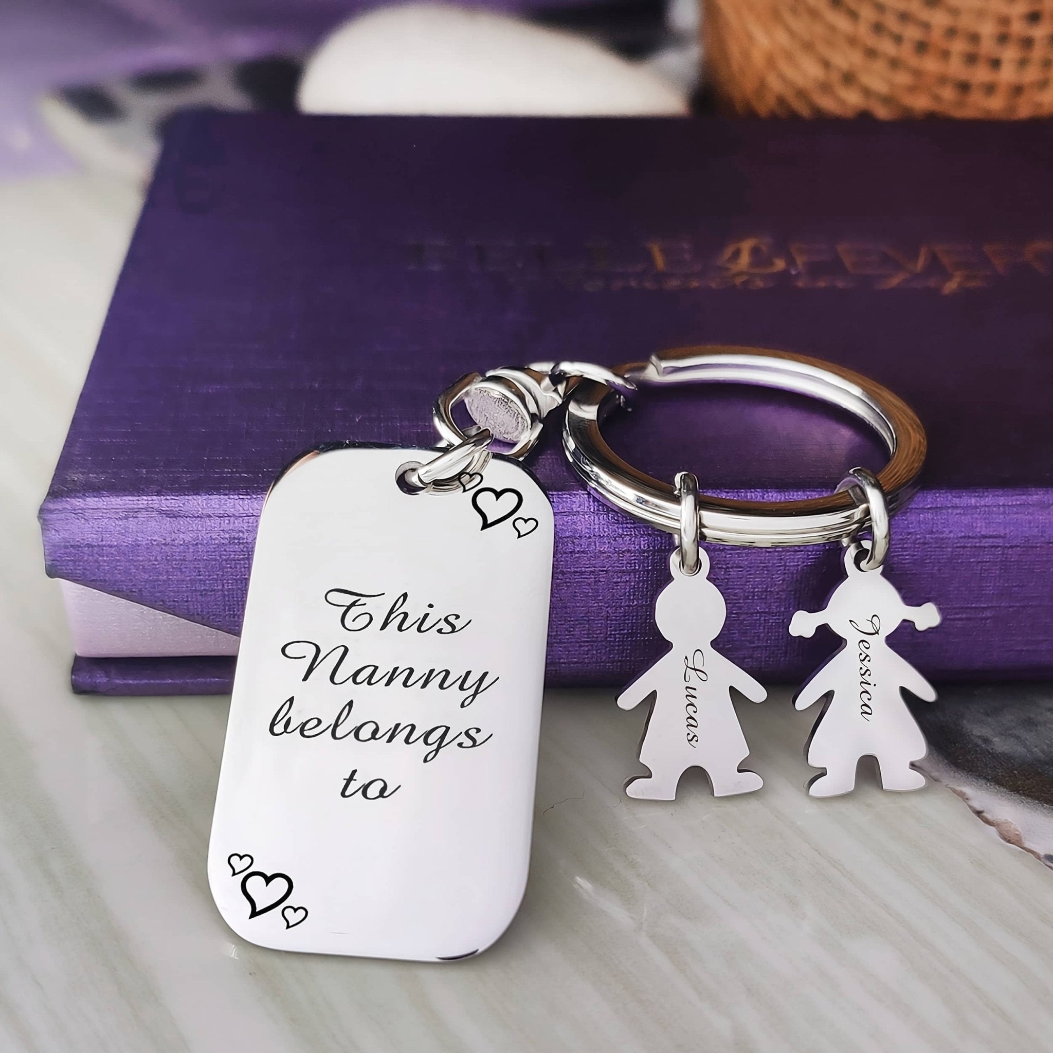 Kids Love Handwriting Keyring Tag - (1 Silver Charm Included) - Keyrings by Belle Fever