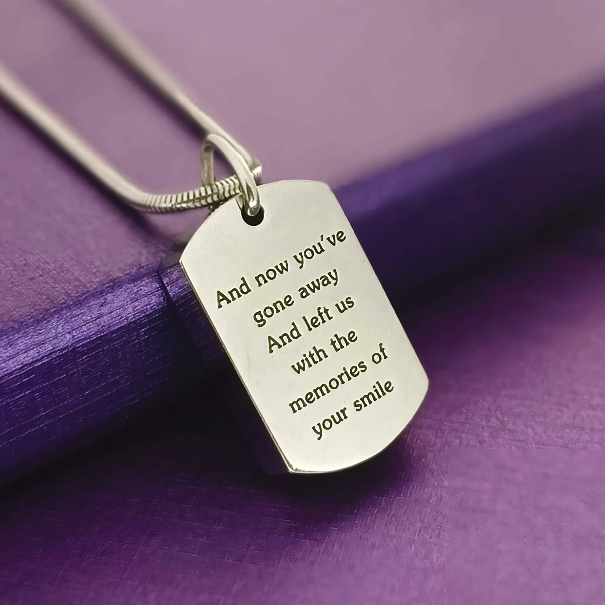 Memory Tag Personalised Cremation Necklace - Memorial & Cremation Jewellery by Belle Fever