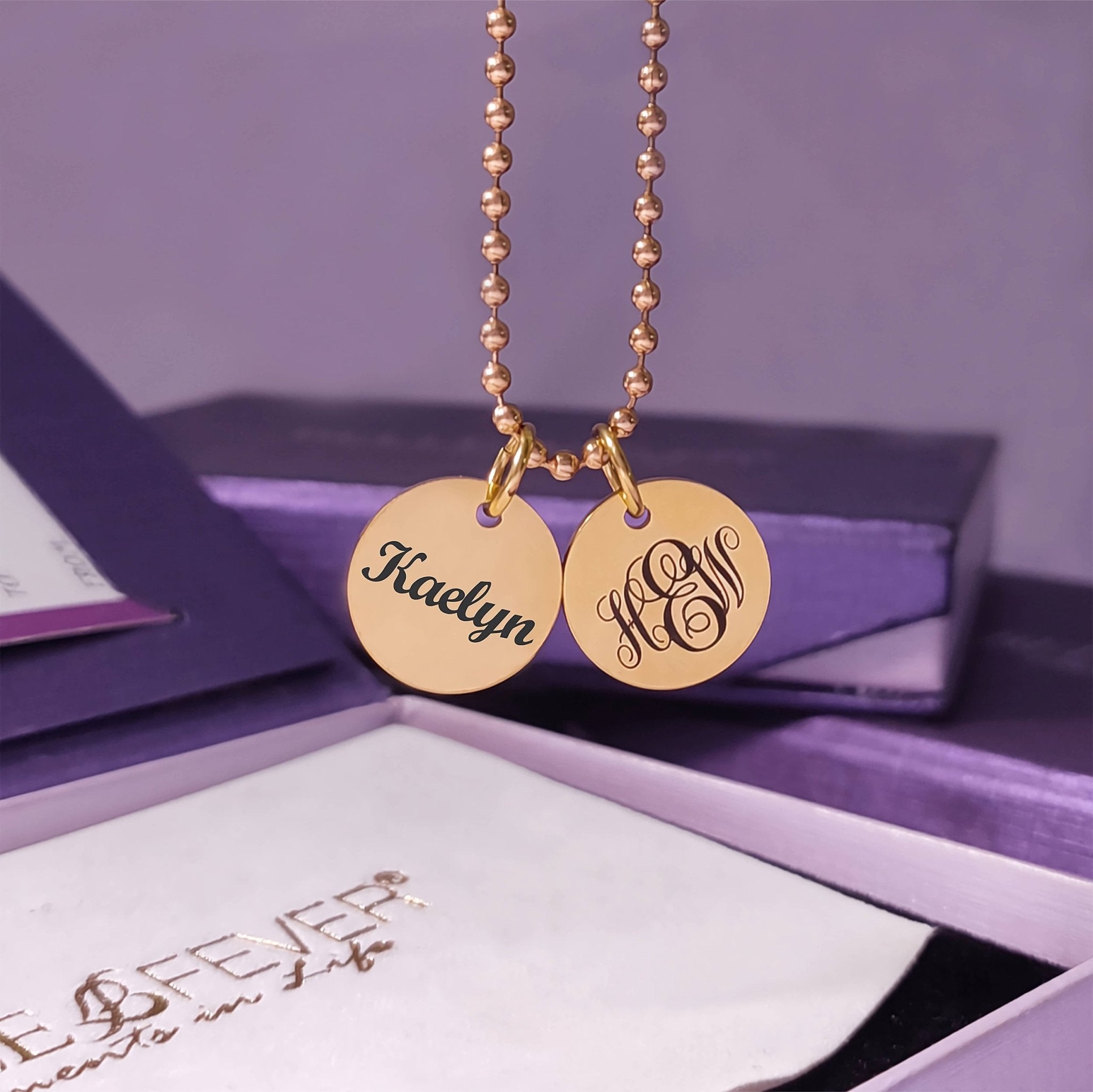 Monogram Initial Disc Necklace - Mothers Jewellery by Belle Fever