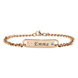 Personalised Birthstone Cross Bracelet - Bangles & Bracelets by Belle Fever