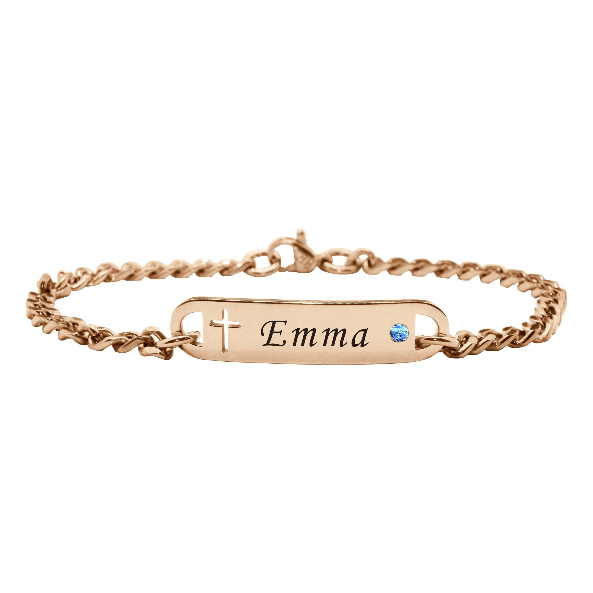 Personalised Birthstone Cross Bracelet - Bangles & Bracelets by Belle Fever