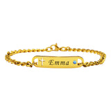 Personalised Birthstone Cross Bracelet - Bangles & Bracelets by Belle Fever