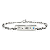 Personalised Birthstone Cross Bracelet - Bangles & Bracelets by Belle Fever