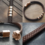 Personalised Brown Leather Bracelet - Bangles & Bracelets by Belle Fever