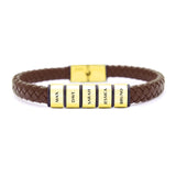 Personalised Brown Leather Bracelet - Bangles & Bracelets by Belle Fever