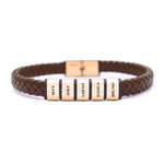 Personalised Brown Leather Bracelet - Bangles & Bracelets by Belle Fever