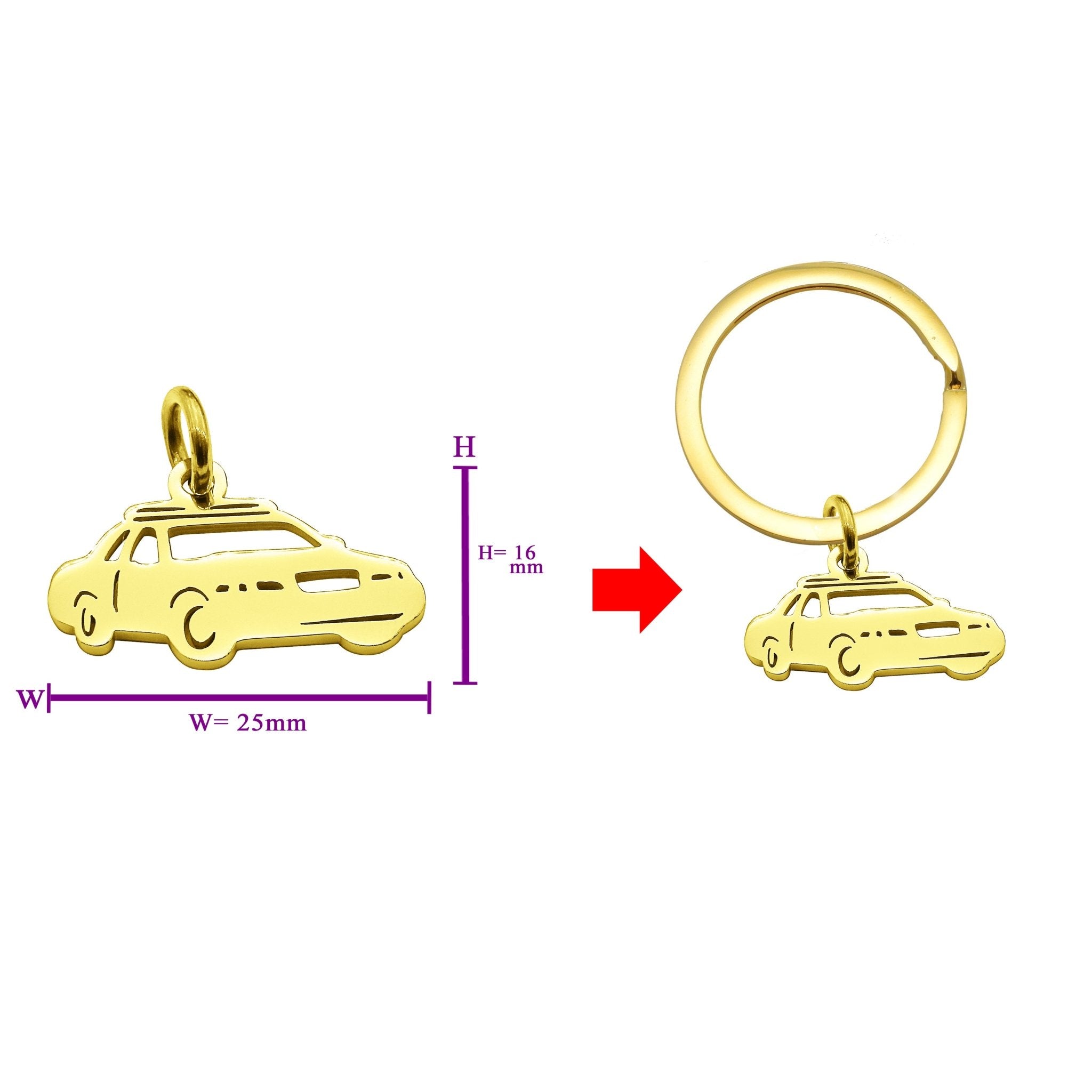 Police Car Charm for Keyring - Keyrings by Belle Fever