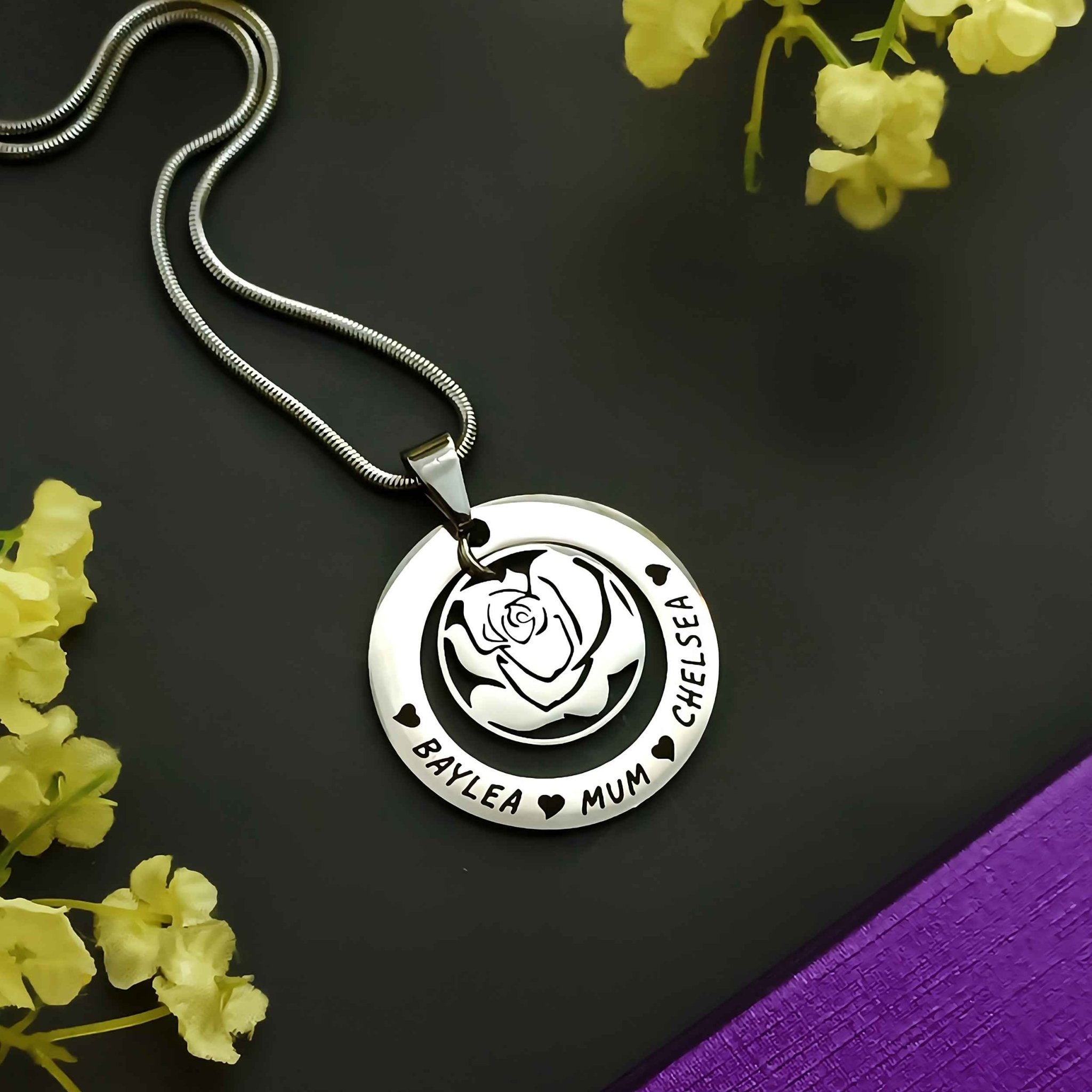 Rose Family Necklace - Mothers Jewellery by Belle Fever