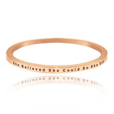 She Believed She Could | Inspirational Bangle - Bangles & Bracelets by Belle Fever