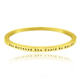 She Believed She Could | Inspirational Bangle - Bangles & Bracelets by Belle Fever