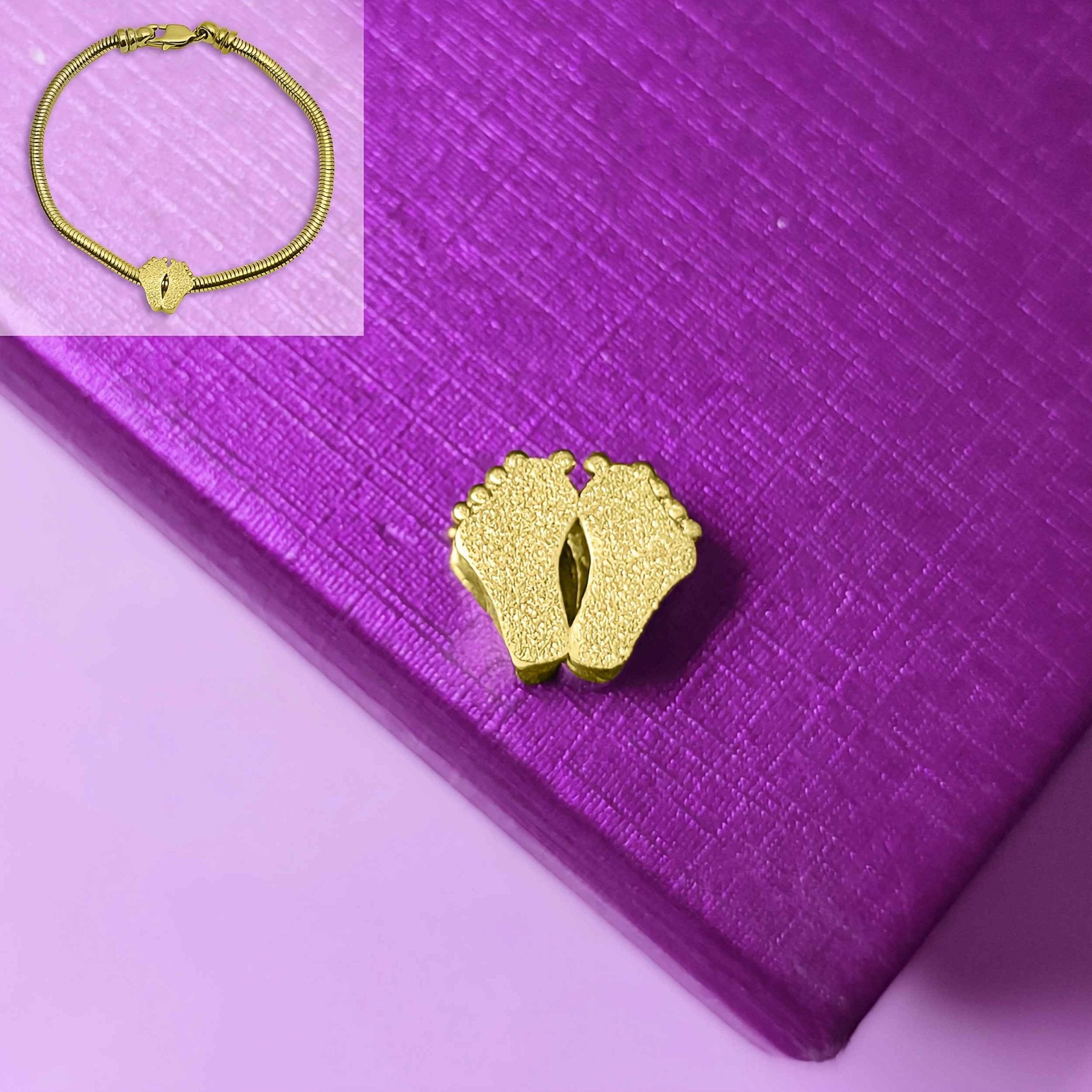 Sparkling Feet Charm for Moment Bracelet - Moments Charm Bracelets by Belle Fever