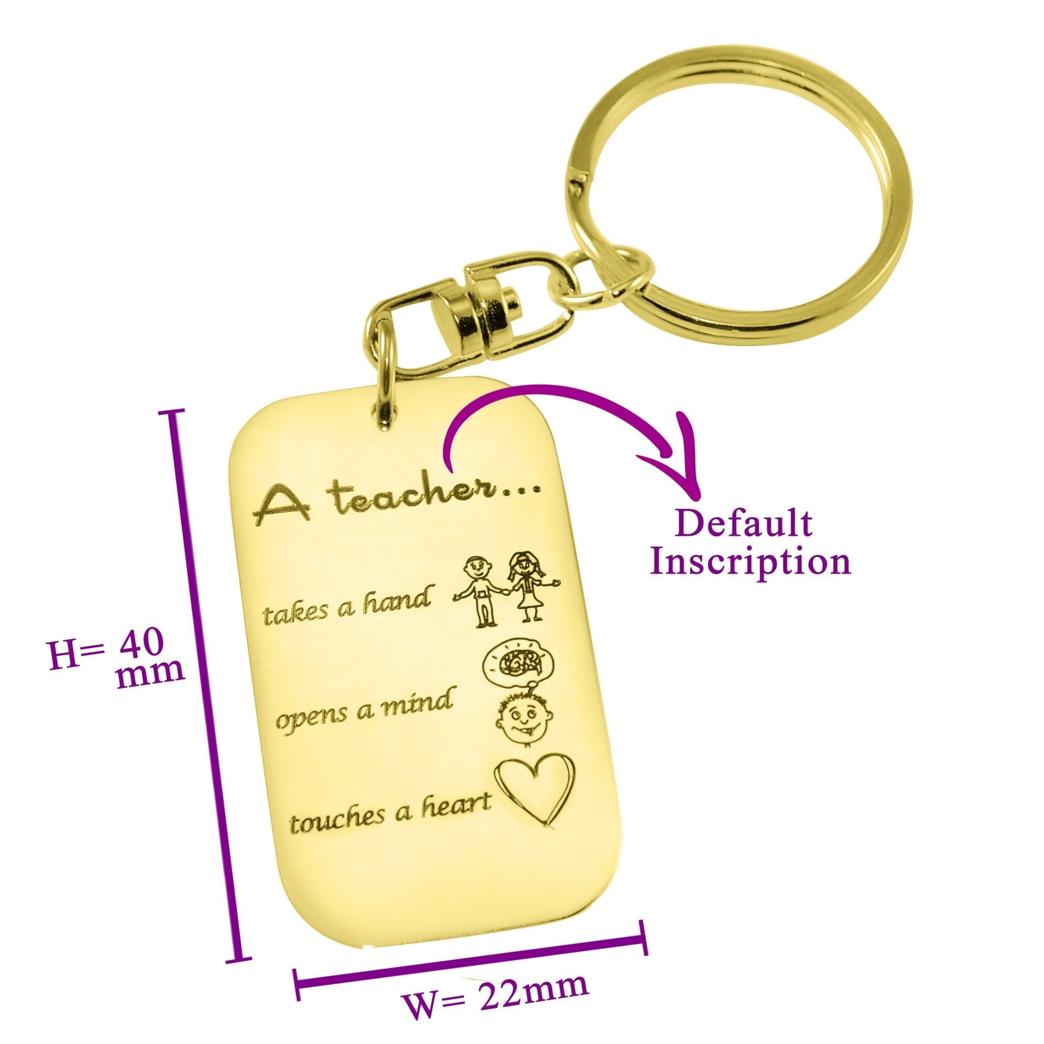 Teacher's Heart Tag Keyring - Keyrings by Belle Fever