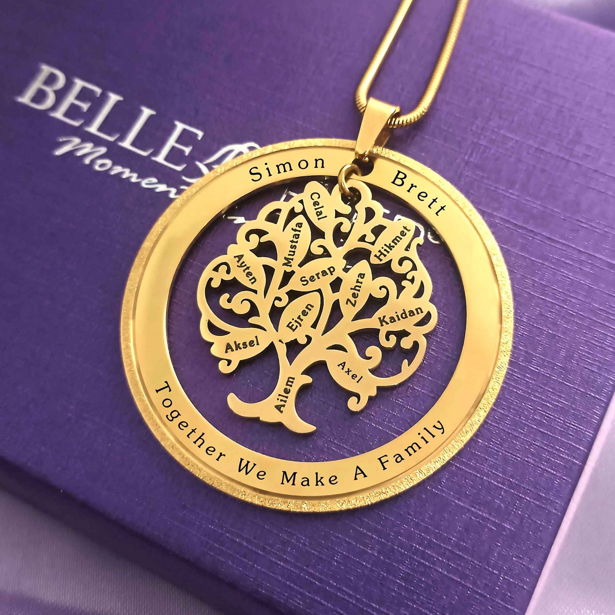 Tree of My Life Sparkling Washer | Personalised Necklace - Family Tree Necklaces by Belle Fever