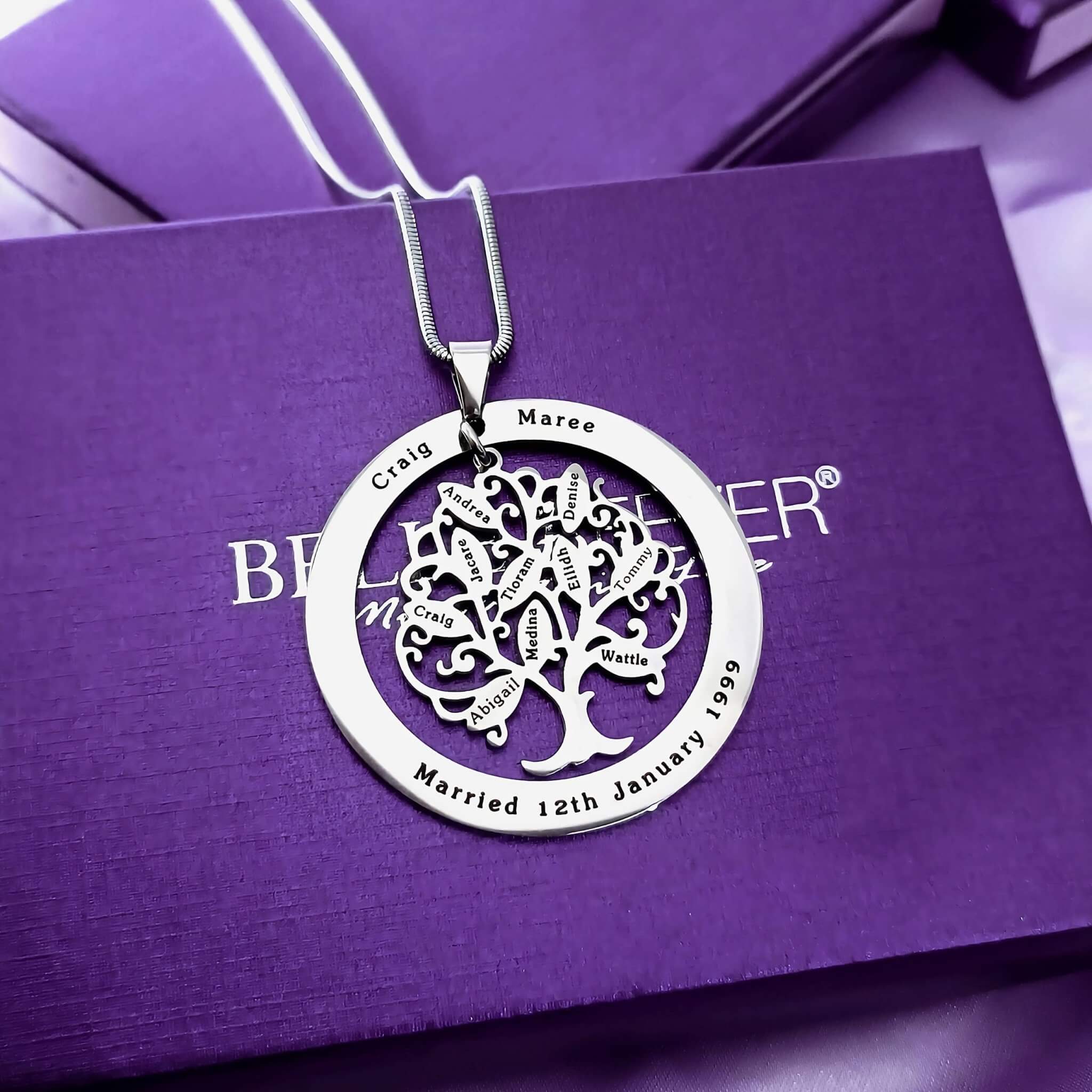 Tree of My Life Washer | Personalised Necklace - Family Tree Necklaces by Belle Fever