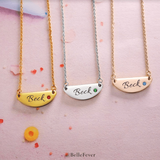 Beck Birthstone Name Necklace - BELLE FEVER