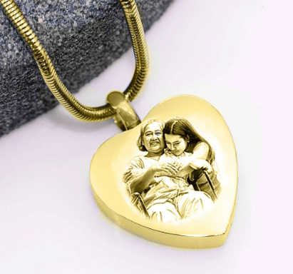 Heart Photo Personalised Cremation Necklace - BELLE FEVER