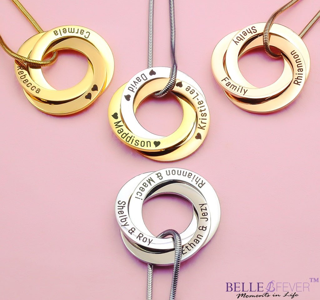 Interlinked Russian Rings Necklace - BELLE FEVER