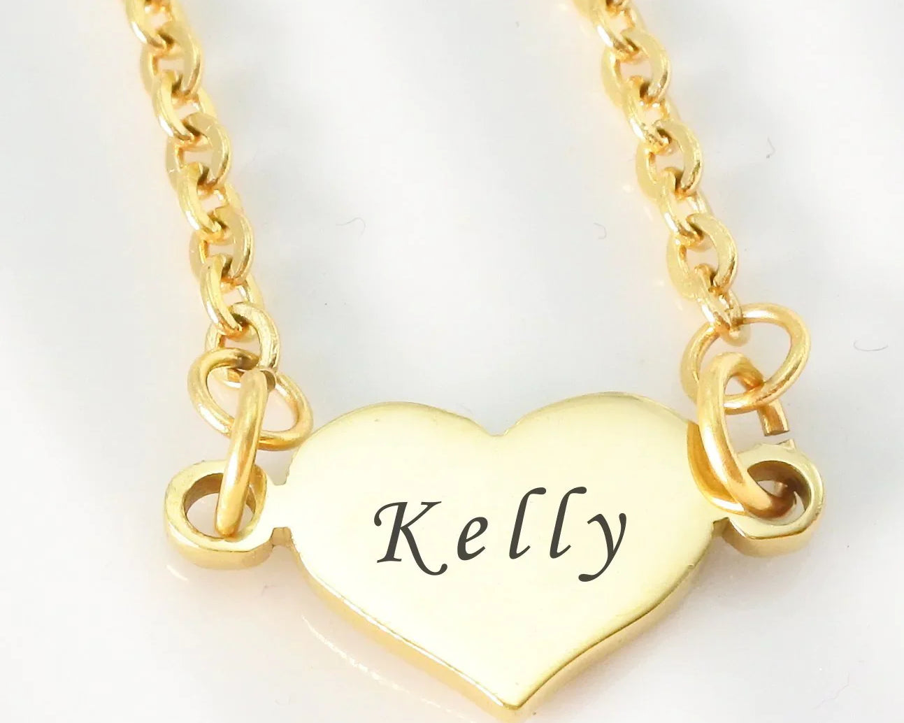 Precious heart necklace personalised jewellery handcrafted by Belle Fever showing customer testimonial success story