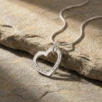 Belle Fever Always In My Heart necklace silver, personalised heart necklace, engraved jewellery, romantic keepsake gift