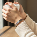 Personalised Silver Birthstone Bracelet, custom engraved name bar bracelet, Bangles & Bracelets by Belle Fever