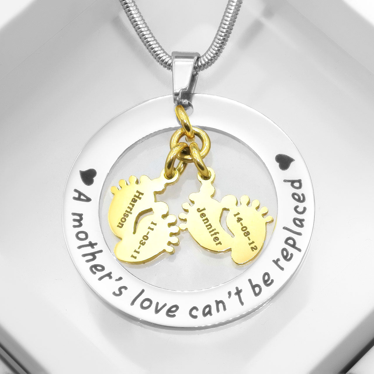 Cant Be Replaced Necklace - Double Feet