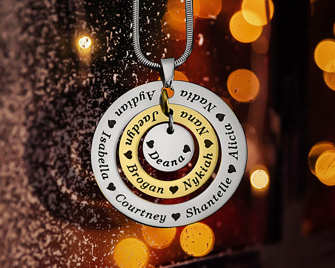 Circles of Loved Ones Personalised Necklace