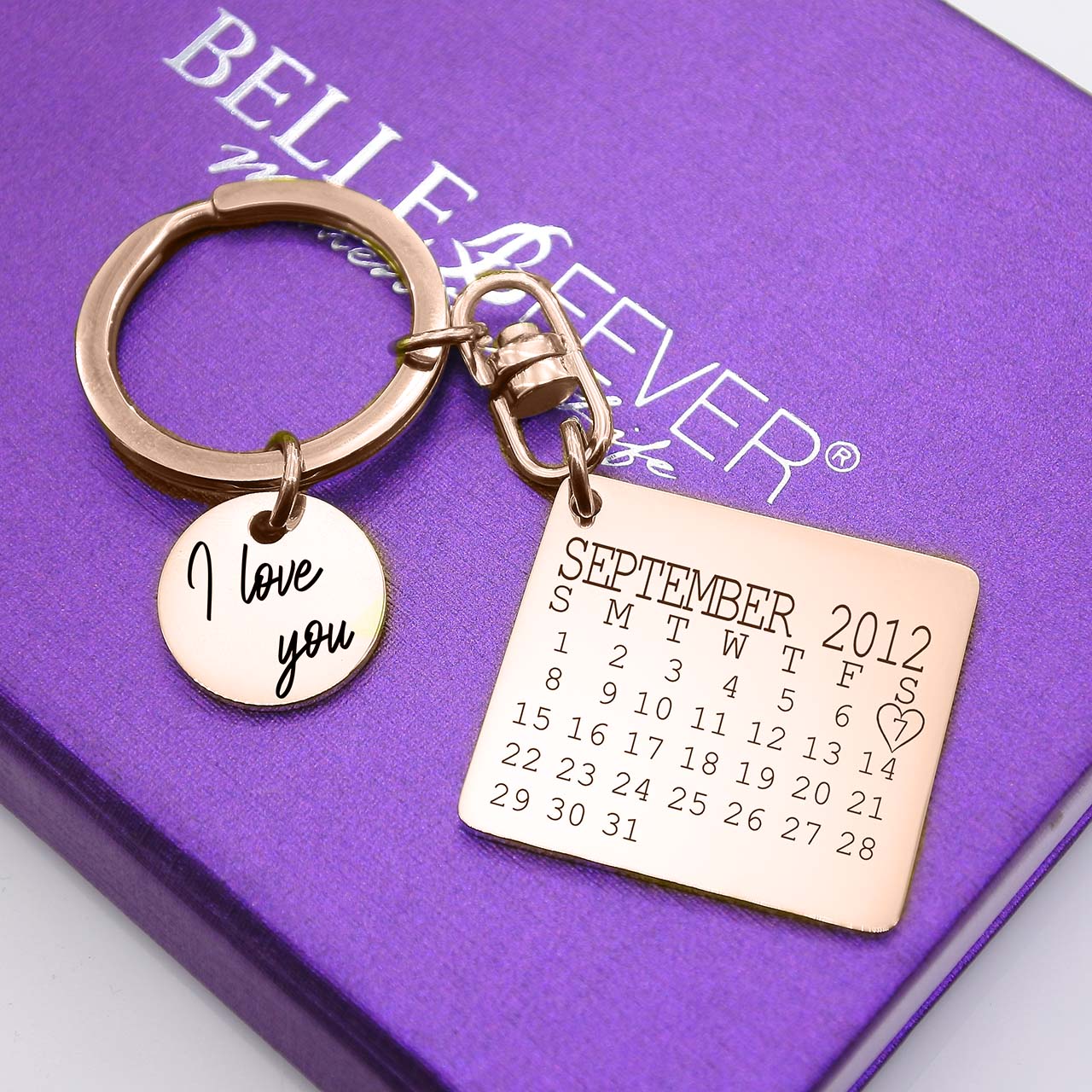 Calendar Keyring with Disc Charm