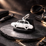 Belle Fever charm for keyring polished silver car pendant, men’s keychain accessory, high-end automotive inspired gift for him