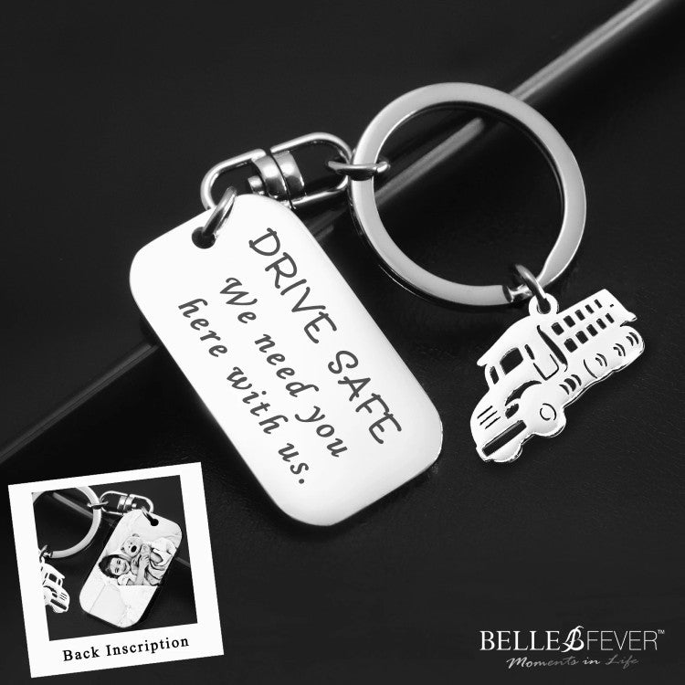 Personalised Keyring made for Travelling parents. Created by Belle Fever Personalised Jewellery