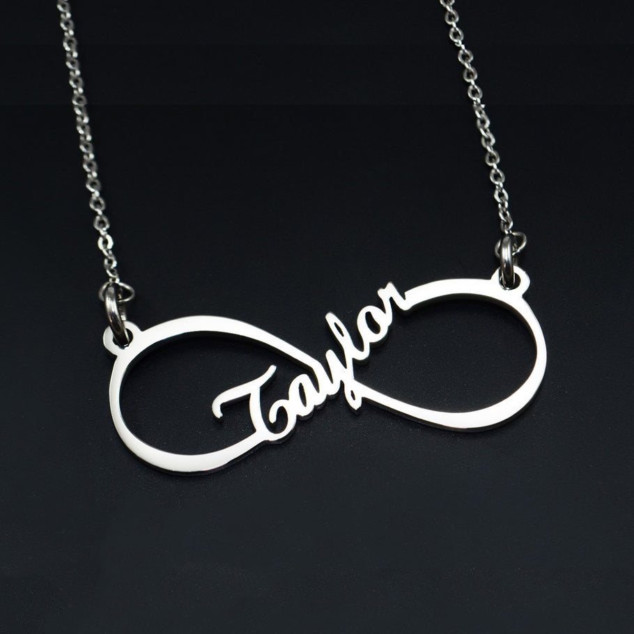 Single Infinity Name Necklace (Birthstone Optional)