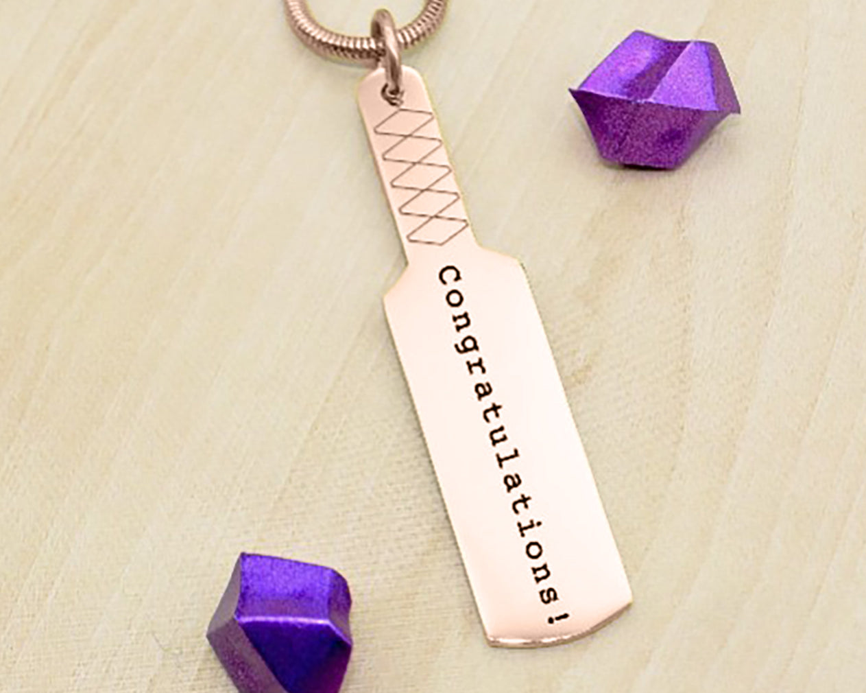 Cricket Bat Name Necklace