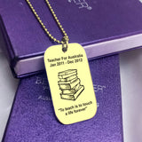 Dog Tag Necklace for Teacher