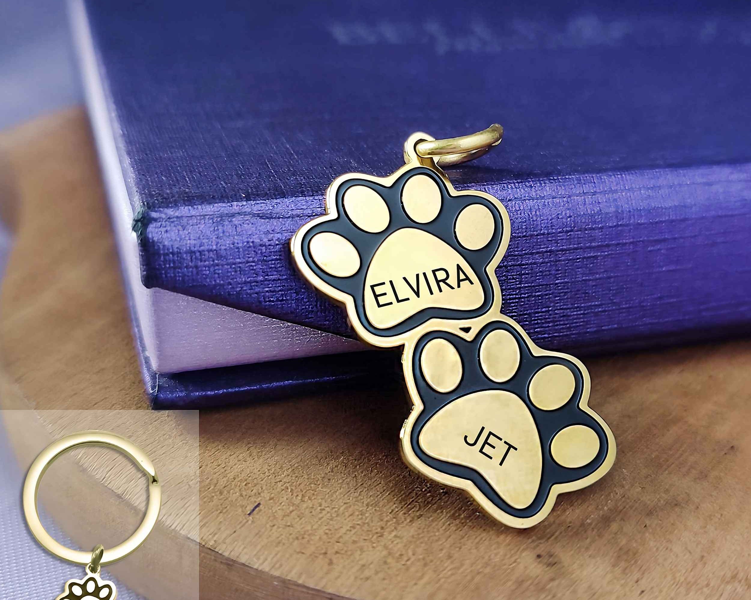 Double Paw Prints Charm for Keyring