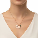 Silver Memorial Angel Necklace with Stone Charm, Memorial & Cremation Jewellery by Belle Fever, Remembrace gift