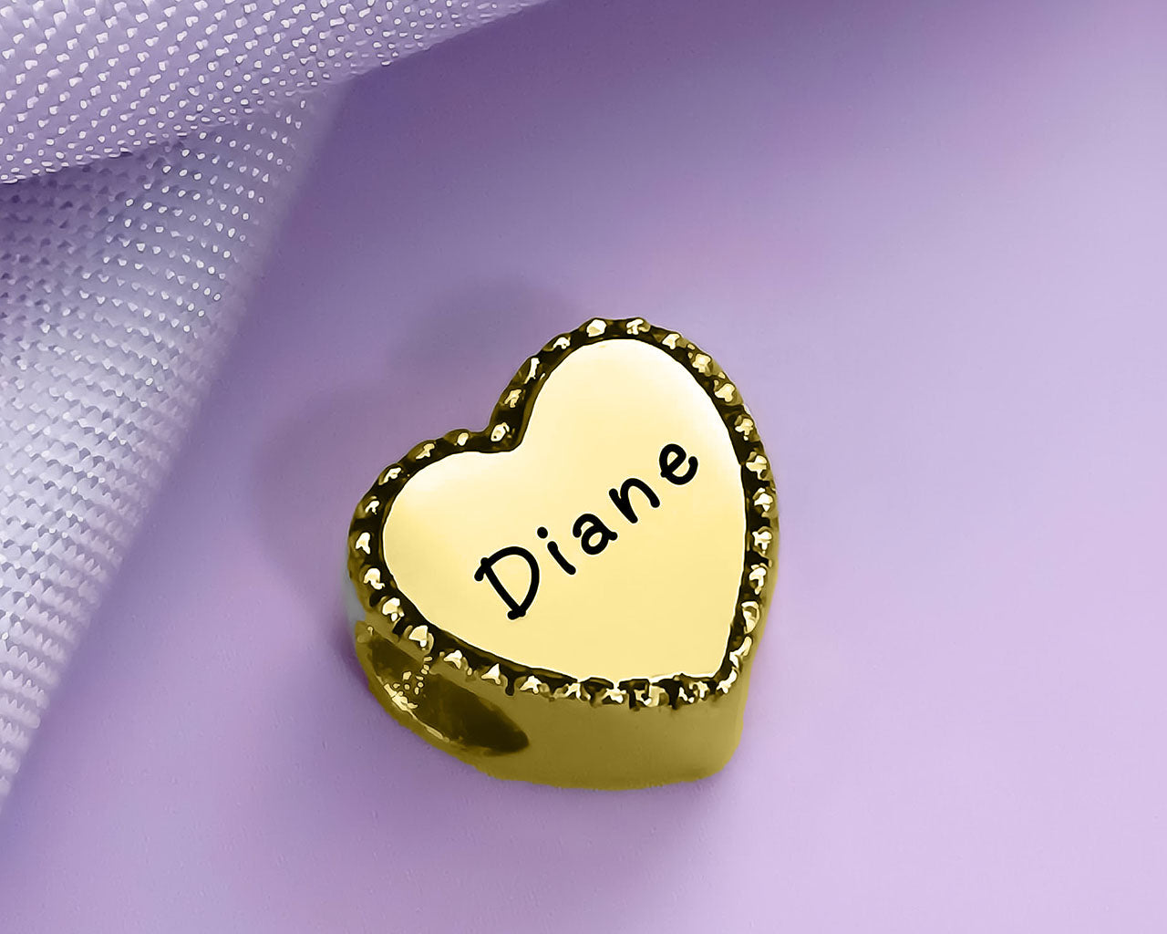Framed Heart Personalised Charm for Moments Bracelet