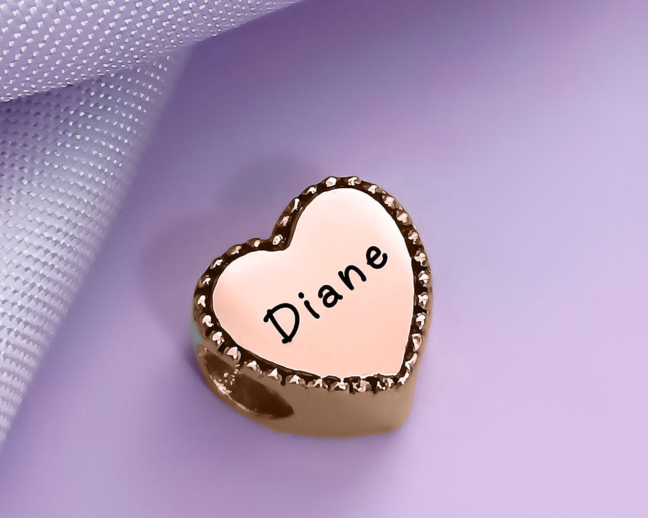 Framed Heart Personalised Charm for Moments Bracelet