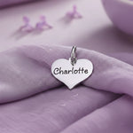 belle fever heart charm for keyring with engraved name, romantic keepsake gift for loved ones