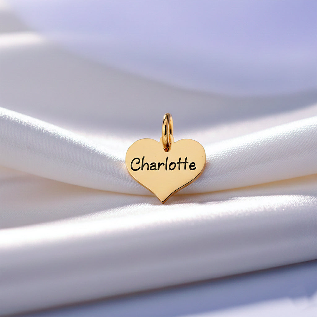 belle fever personalized heart charm for keyring with name engraving, timeless sentimental gift