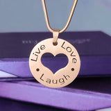 Live Laugh Love Cut Out Necklace