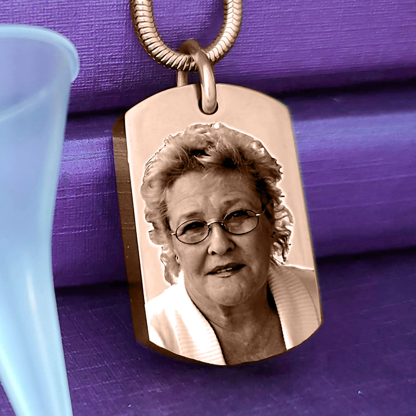 Memory Photo Tag Personalised Cremation Necklace