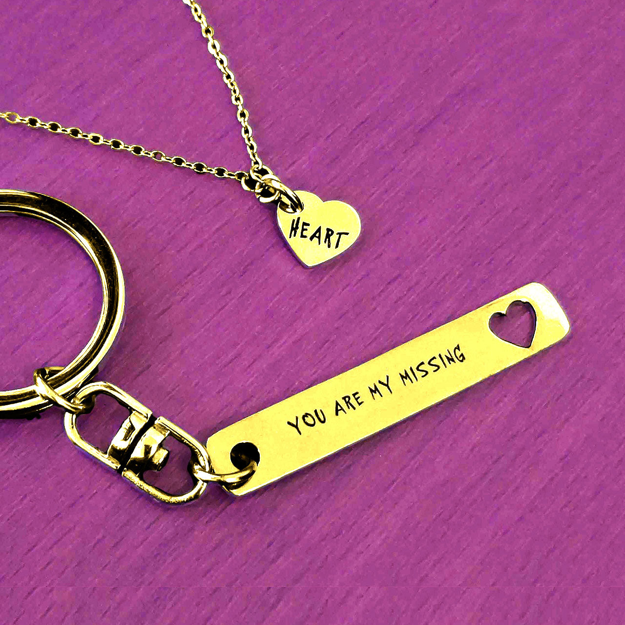 Missing Piece Keyring and Necklace Set - Gift Box Included